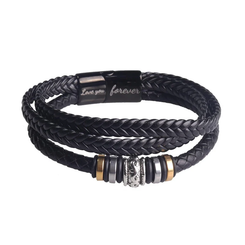 Bracciale Nero Doppio Righe Uomo