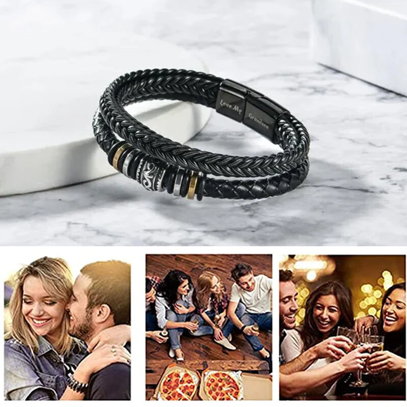 Bracciale Nero Doppio Righe Uomo