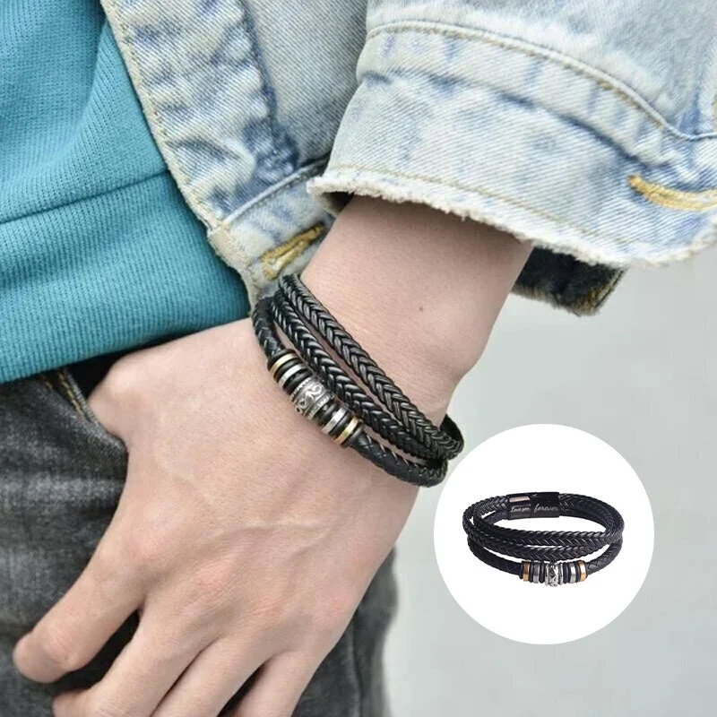 Bracciale Nero Doppio Righe Uomo