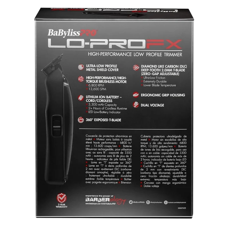 Tondeuse de finition haute performance à profile bas LO-PROFX "FX726" - Noir