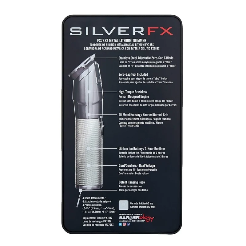 Tondeuse de finition avec boîtier métallique "FX788S" - SilverFX