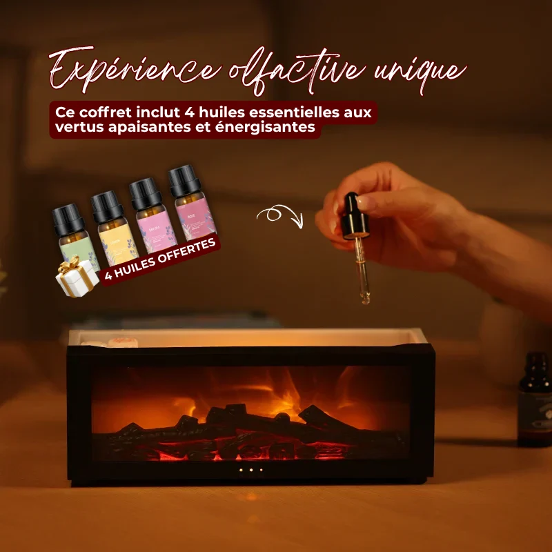 Diffuseur Mini Cheminée Cosy - 4 Huiles essentielles OFFERTES
