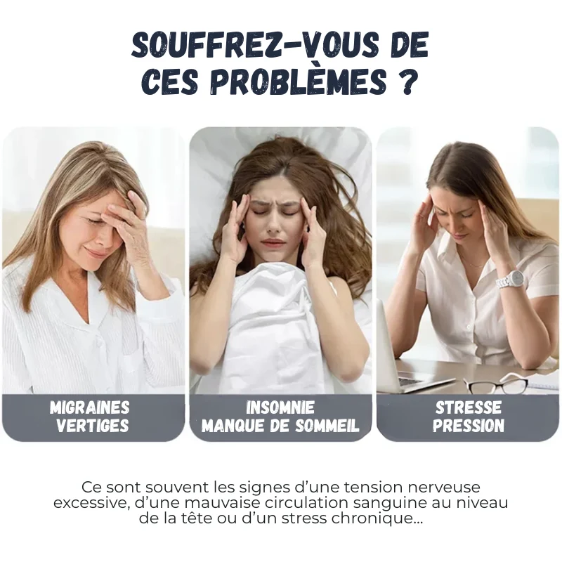 Masseur de Tête Électrique Anti-Migraine Chauffant