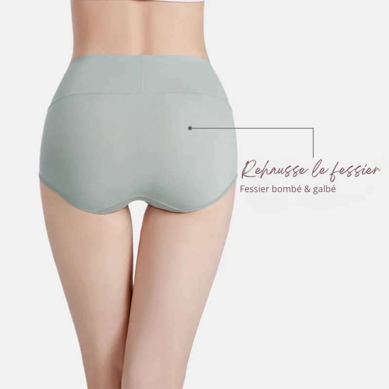 Lot de 5 Culottes Taille en Coton - Ventre Plat & Push-up Fessier