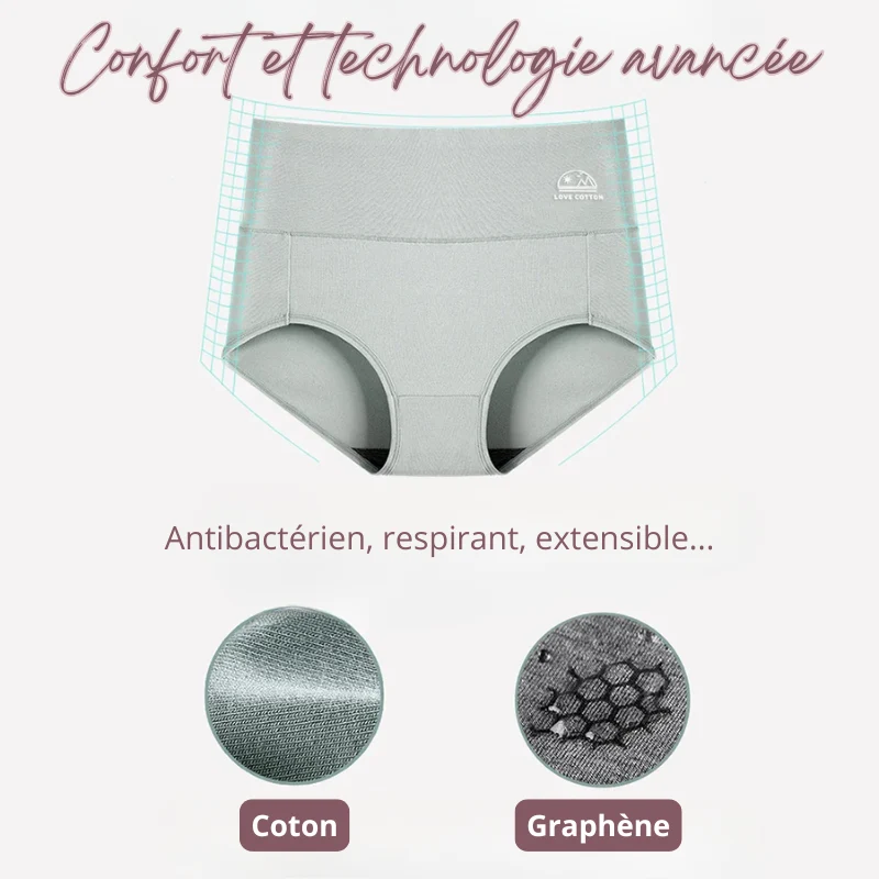Lot de 5 Culottes Taille en Coton - Ventre Plat & Push-up Fessier