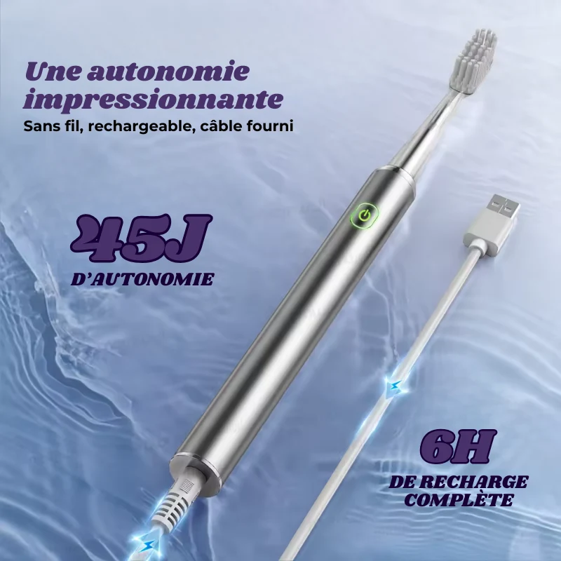 Brosse à Dents Électrique Fine – 4 Têtes Incluses
