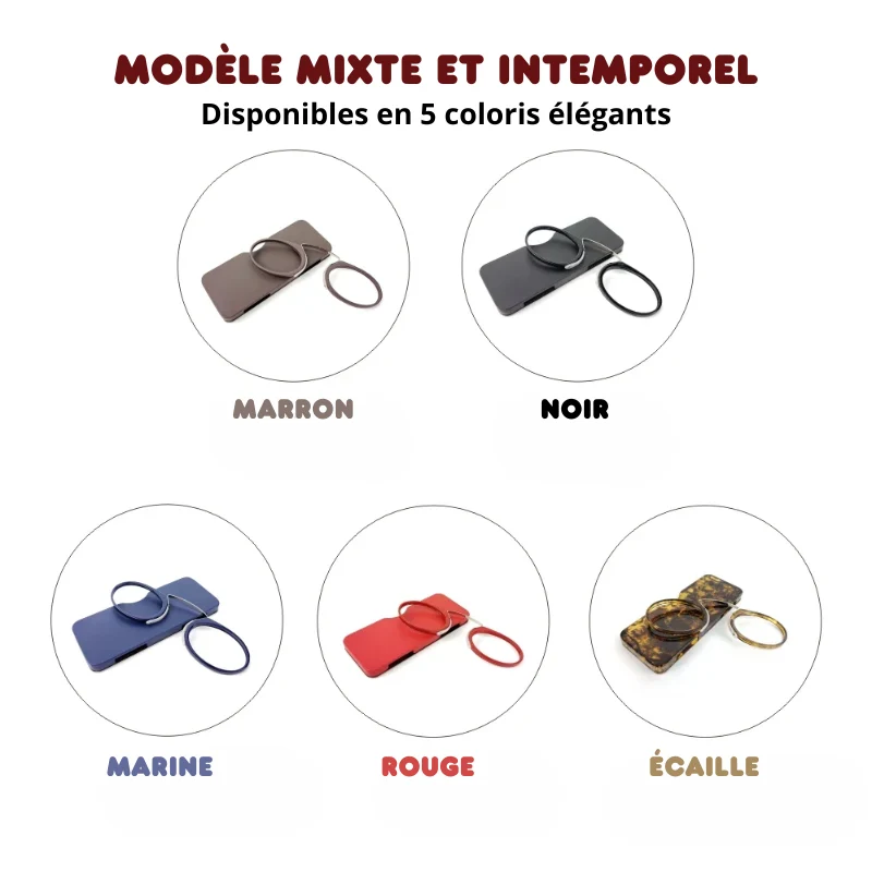 Lunettes de Vue SLIM Sans Branches Pince-Nez - Étui OFFERT