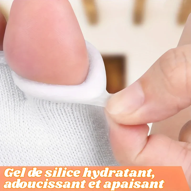 Paire de Demi Chaussette Séparatrice d'Orteils en Gel & Fibre de Coton