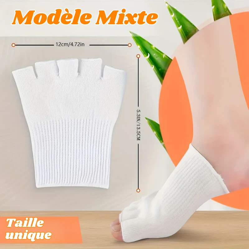 Paire de Demi Chaussette Séparatrice d'Orteils en Gel & Fibre de Coton