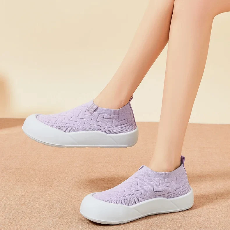 Slip-On en Maille Respirante à Large Semelle