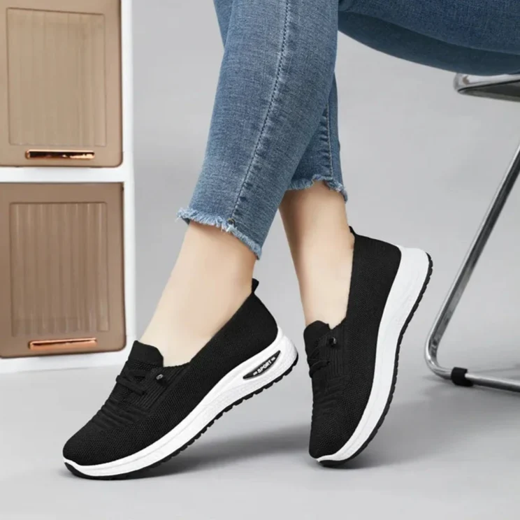 Ballerines en Maille à Faux Lacets Respirantes, Légères & Antidérapantes