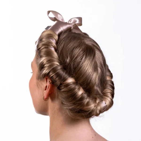 Ensemble de boucles en satin - Rose vintage