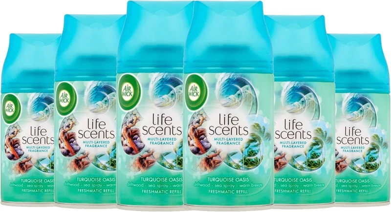 Airwick Navulling Turquoise Oase voor Freshmatic Max - (6 x 250 ml)