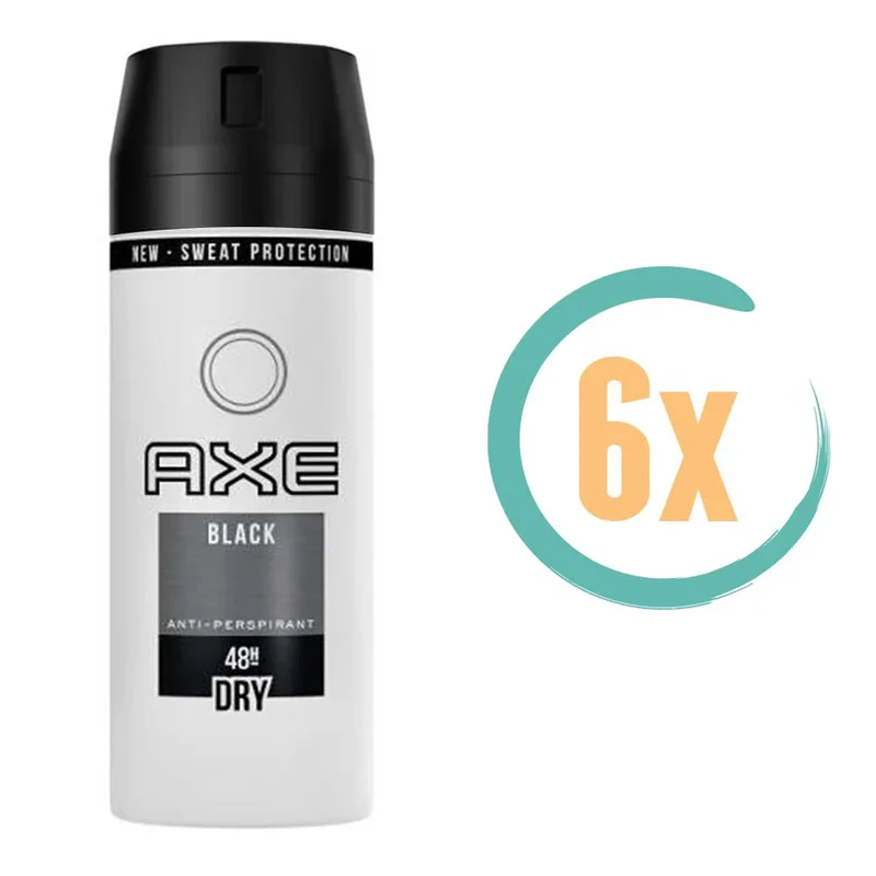 Axe Black Dry Deospray 48H 150ml x 6 stuks