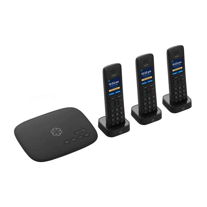 OOMA TELO AIR - Ensemble de 3 Combinés avec Service de Téléphonie Résidentielle Gratuit