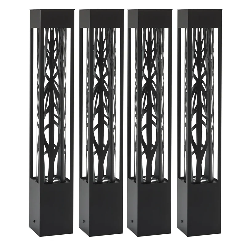 NATURALLY SOLAR - Ensemble de 4 Lampes de Parterre de Style Bollard
