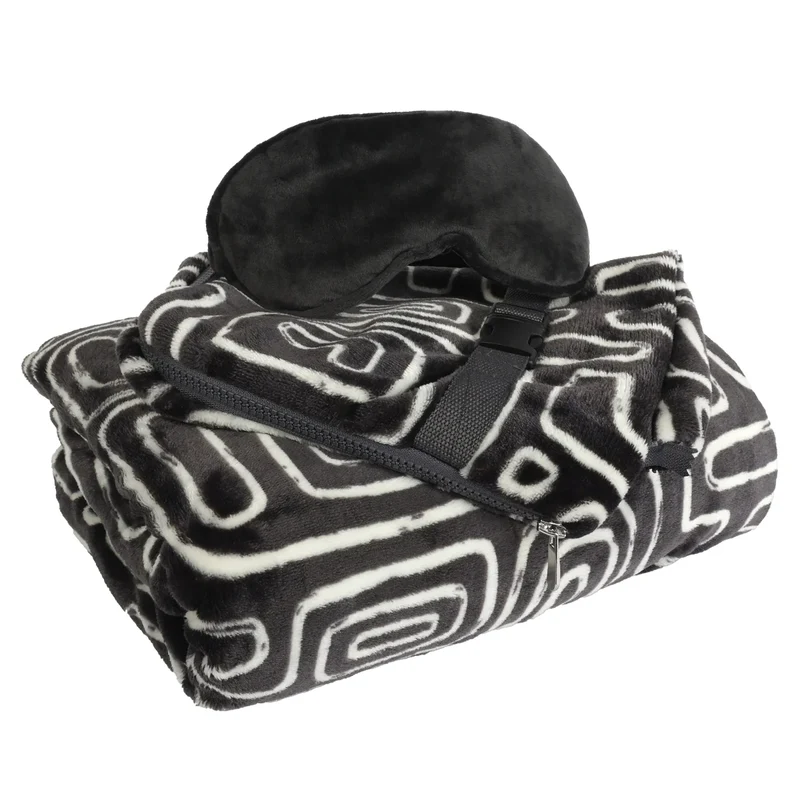 HOME RETREAT PAR NEMCOR - Couverture Oreiller de Voyage avec Masque pour les Yeux