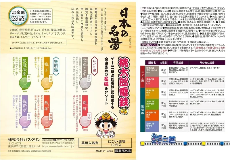 Momotaro Dentetsu Japanese Hot Spring Medicated Bath Salts