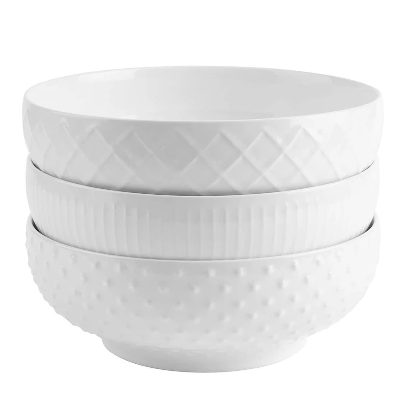TRUDEAU - Ensemble de 3 Bols de Service en Porcelaine