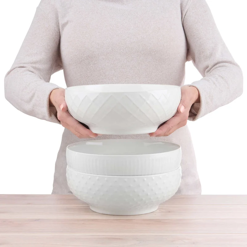 TRUDEAU - Ensemble de 3 Bols de Service en Porcelaine
