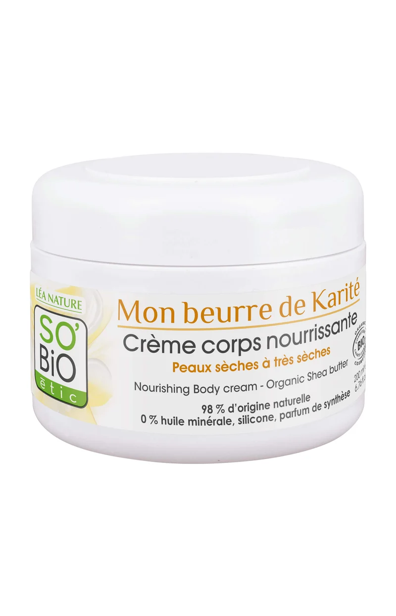 Crème nourrissante bio - Beurre de karité - Peaux sèches - 200 ml