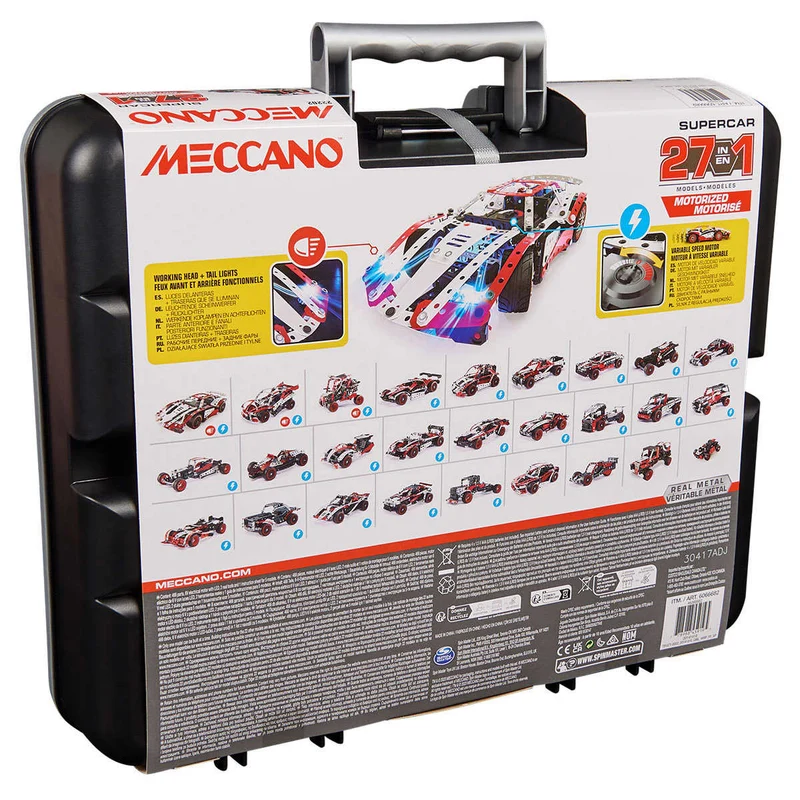 MECCANO - Ensemble de Construction 27-en-1 Supercar Motorisé STEM 22202