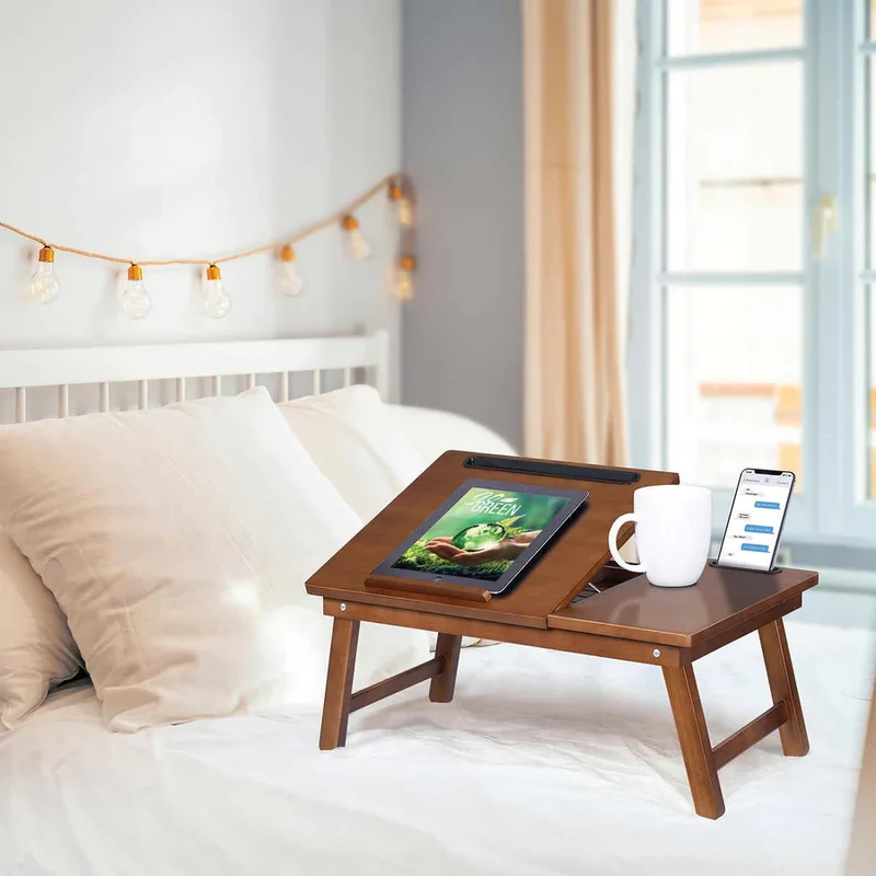 BIRDROCK HOME - Plateau à Genoux Multitâche en Bambou