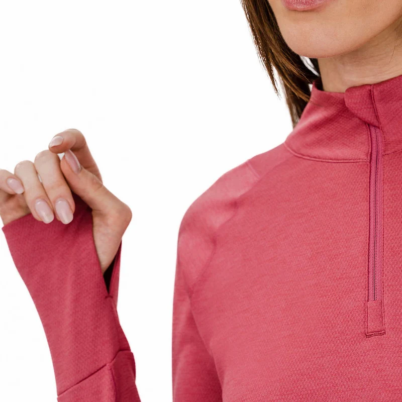 TUFF ATHLETICS - Chandail d'Exercice à Glissière un Quart pour Femme