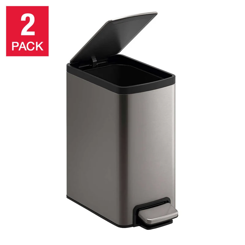KOHLER - Ensemble de 2 Poubelles en Acier Inoxydable avec Pédale
