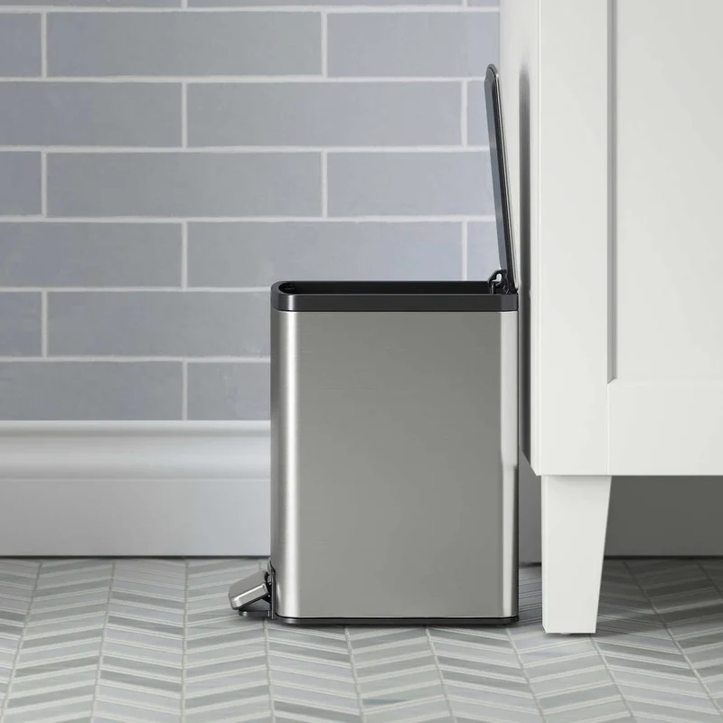 KOHLER - Ensemble de 2 Poubelles en Acier Inoxydable avec Pédale