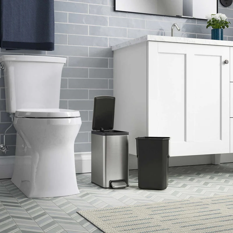 KOHLER - Ensemble de 2 Poubelles en Acier Inoxydable avec Pédale