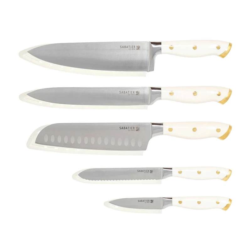 SABATIER - Ensemble de 5 Couteaux en Acier Allemand Forgé à Trois Rivets