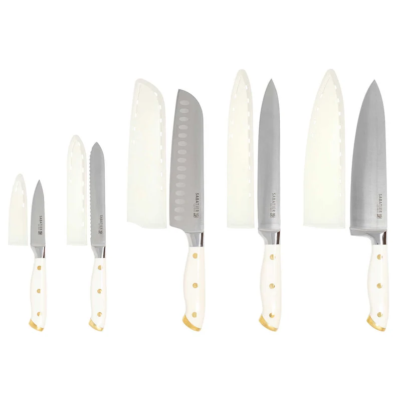 SABATIER - Ensemble de 5 Couteaux en Acier Allemand Forgé à Trois Rivets