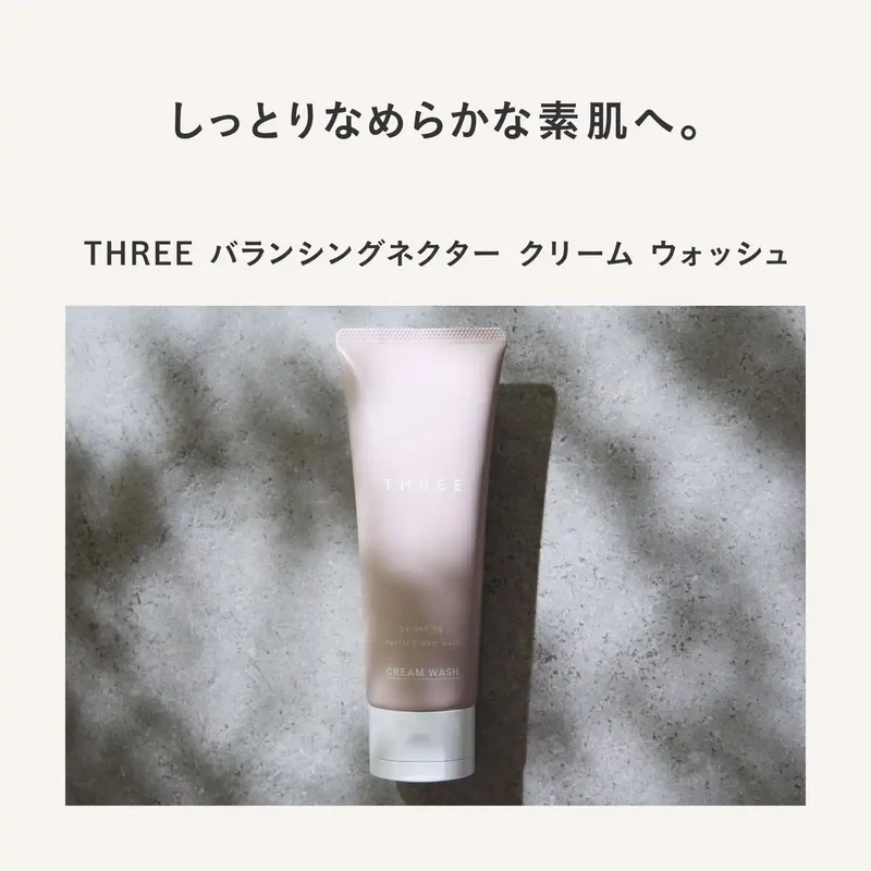 Three Facial Cleanser Balancing Nectar Cream Wash 100G for Radiant Skin