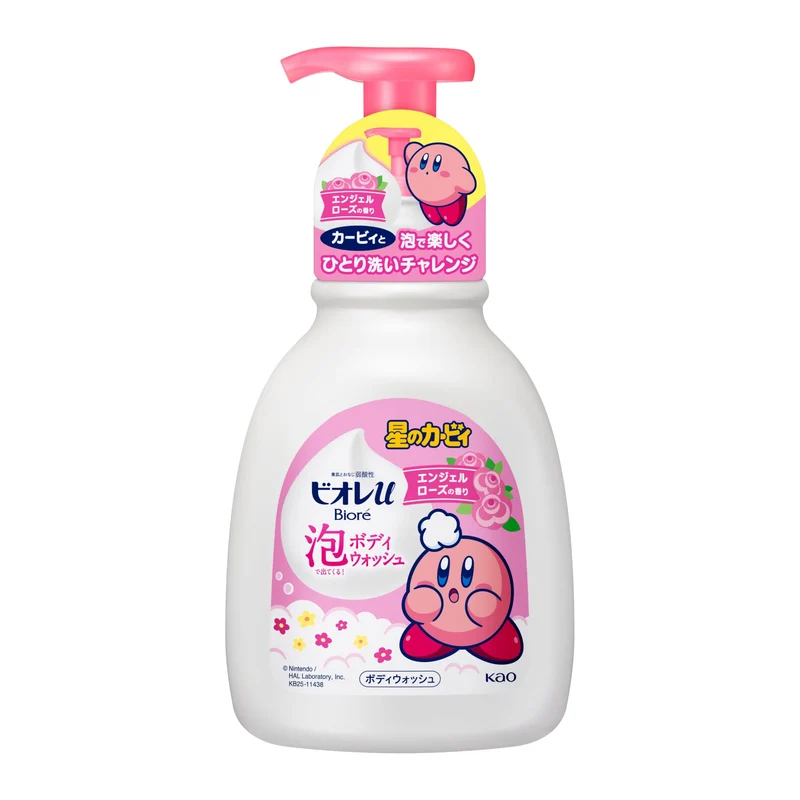 Biore U 600Ml Foaming Body Wash with Kirby Design Angel Rose Scent Pump