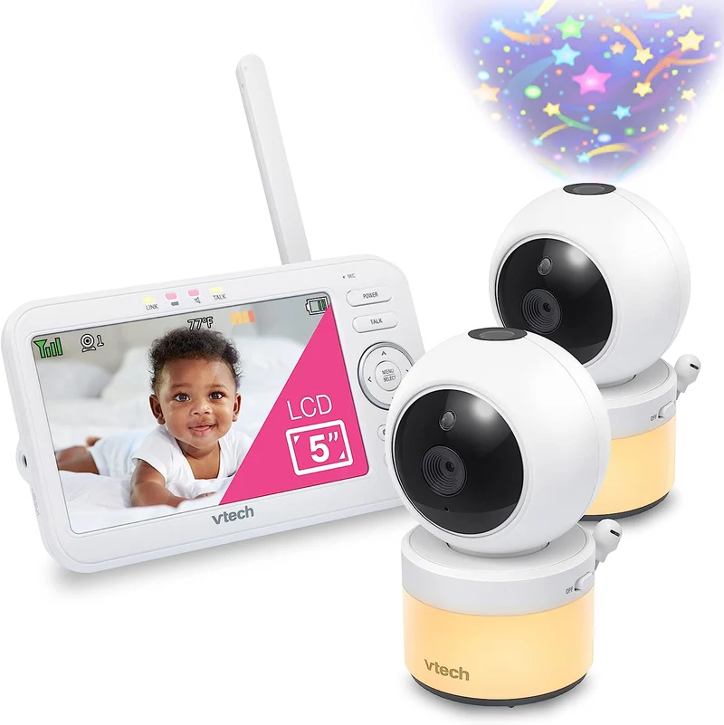 VTECH - Moniteur Vidéo de 5 po Panoramique et Inclinaison à 2 Caméras