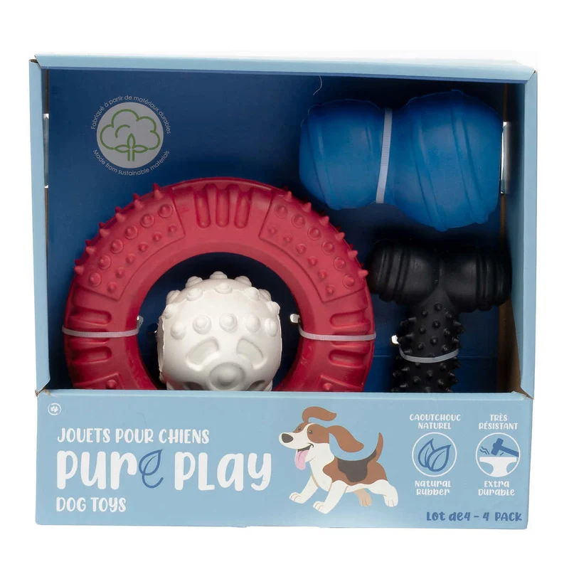 PURE PLAY - Ensemble de 4 Jouets pour Chien
