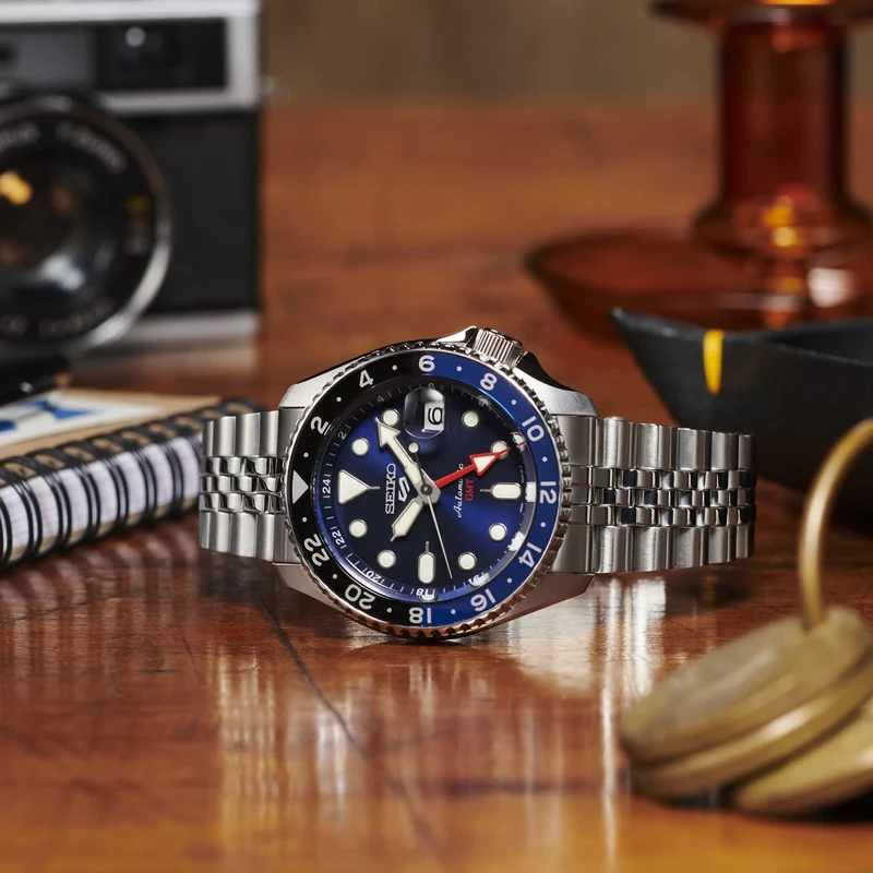 SEIKO 5 Sports SBSC003 Men's Japan Made Mechanical Automatic SKX GMT Blue Dial