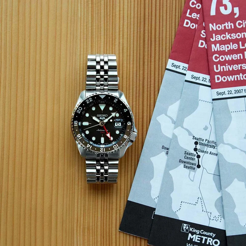 SEIKO 5 Sports SBSC001 Men's SKX GMT Automatic Watch Black Dial Made in Japan