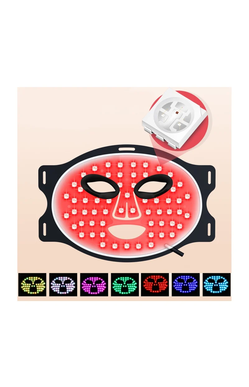 Masque luminothérapie LED - 7 couleurs - Visage