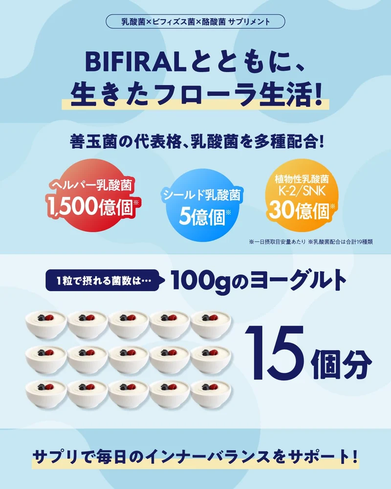 Asahi Group Foods Bifiral Probiotic: 4.5 Trillion CFU 30-Day Supply