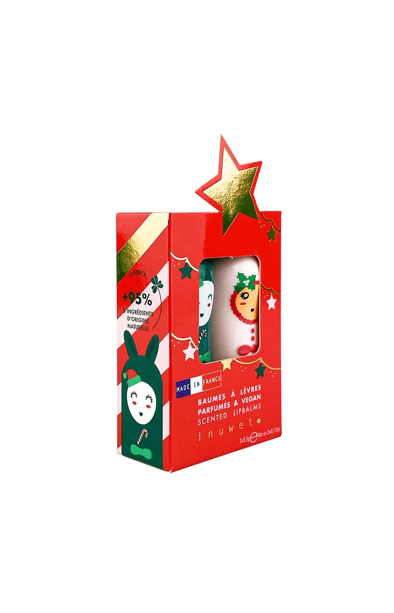 Coffret baumes à lèvres parfumés - Sucre d'orge & cerise Noël - 2 produits