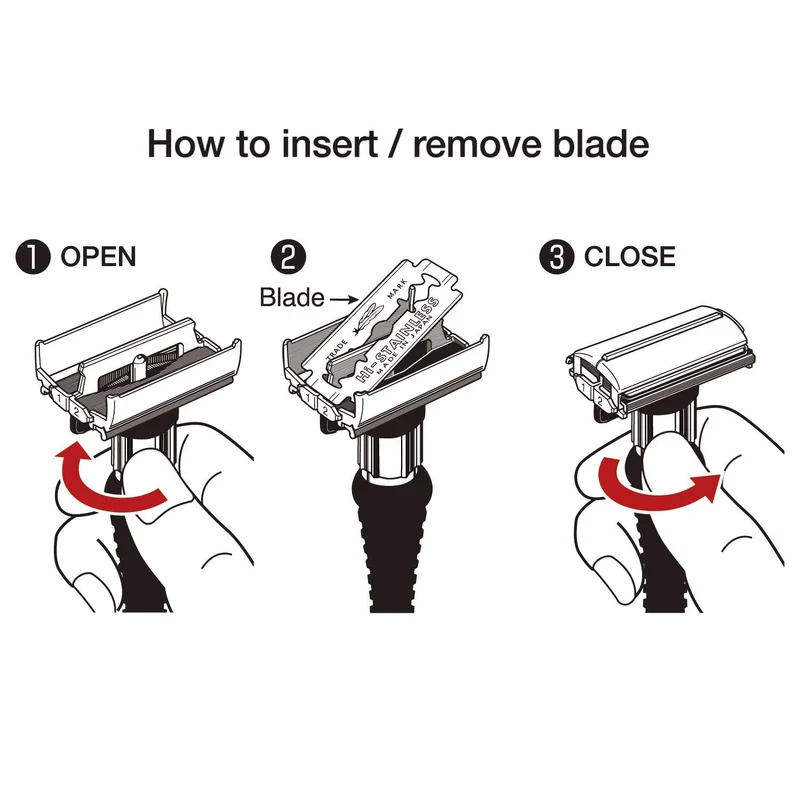 FEATHER Adjustable Double Edge Razor with 2 Hi-Stainless Blades Japan