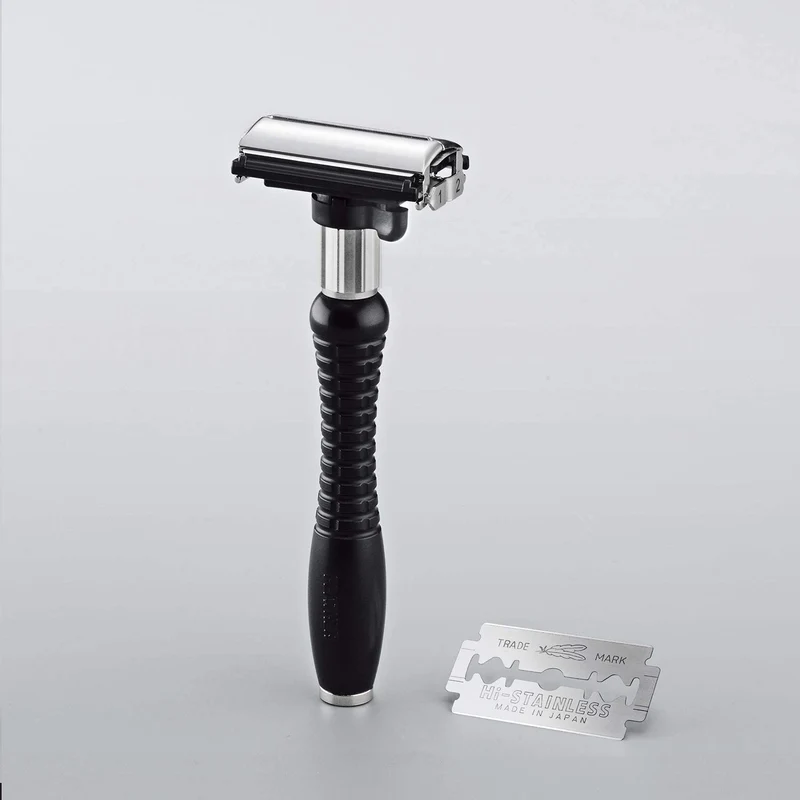 FEATHER Adjustable Double Edge Razor with 2 Hi-Stainless Blades Japan