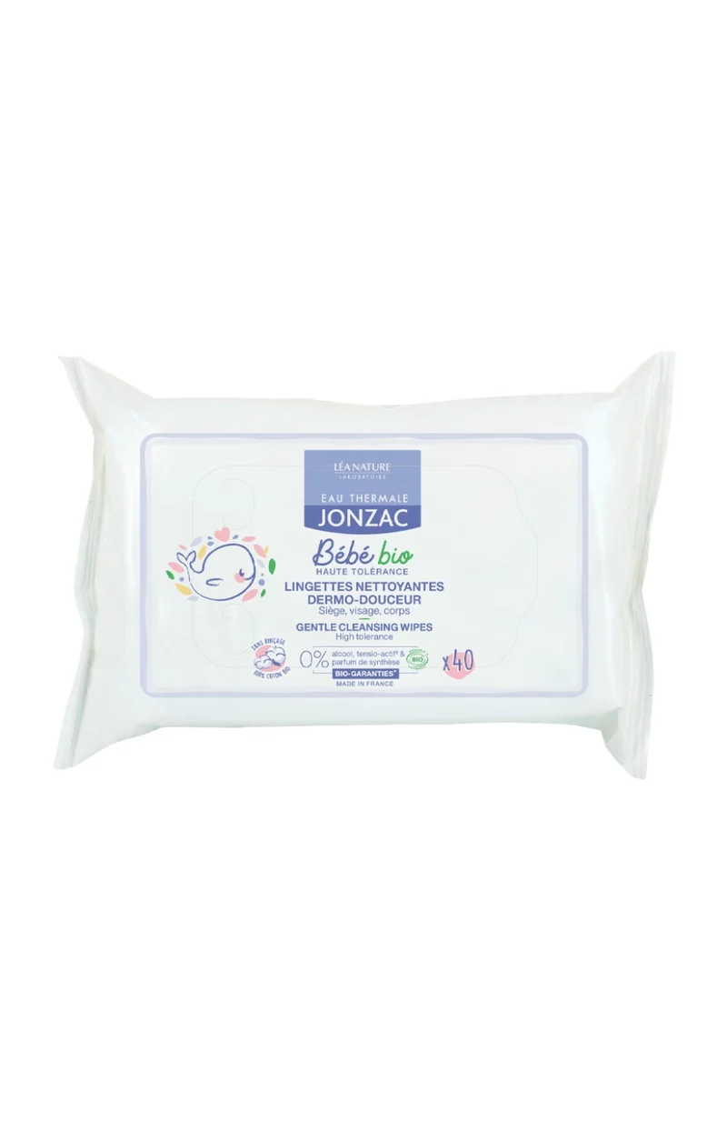 Lingettes nettoyantes bio dermo-douceur - Visage & corps - Bébé - 40 unités