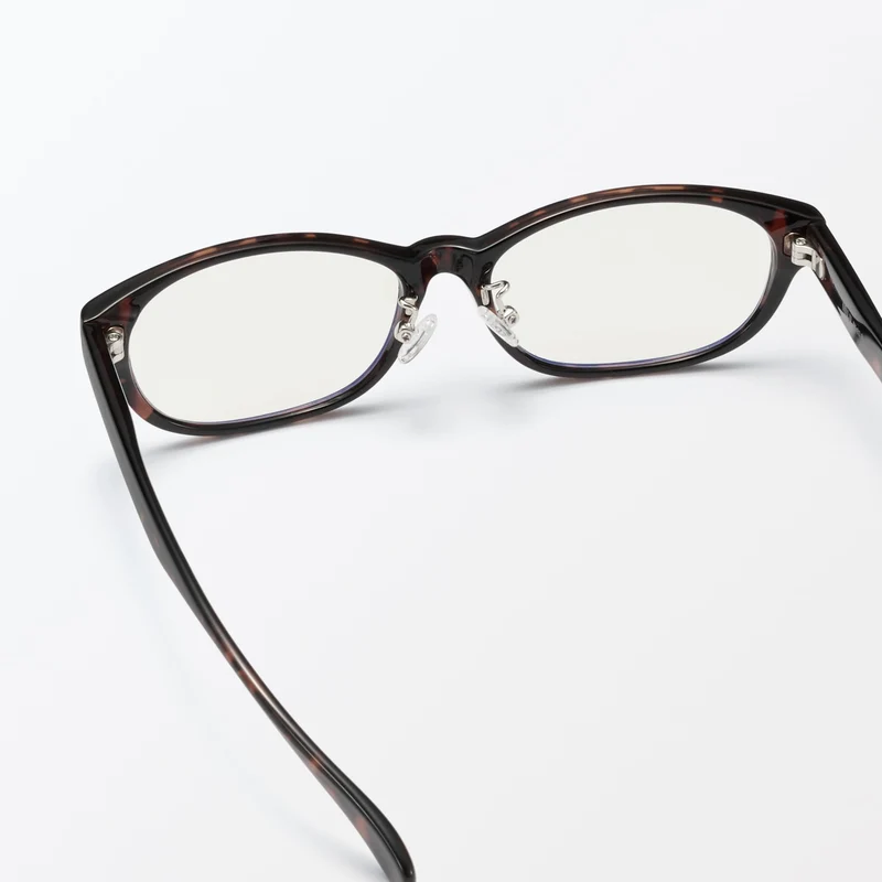 MUJI Blue Light Blocking Oval Sunglasses Unisex Adult DFD16A5S Brown