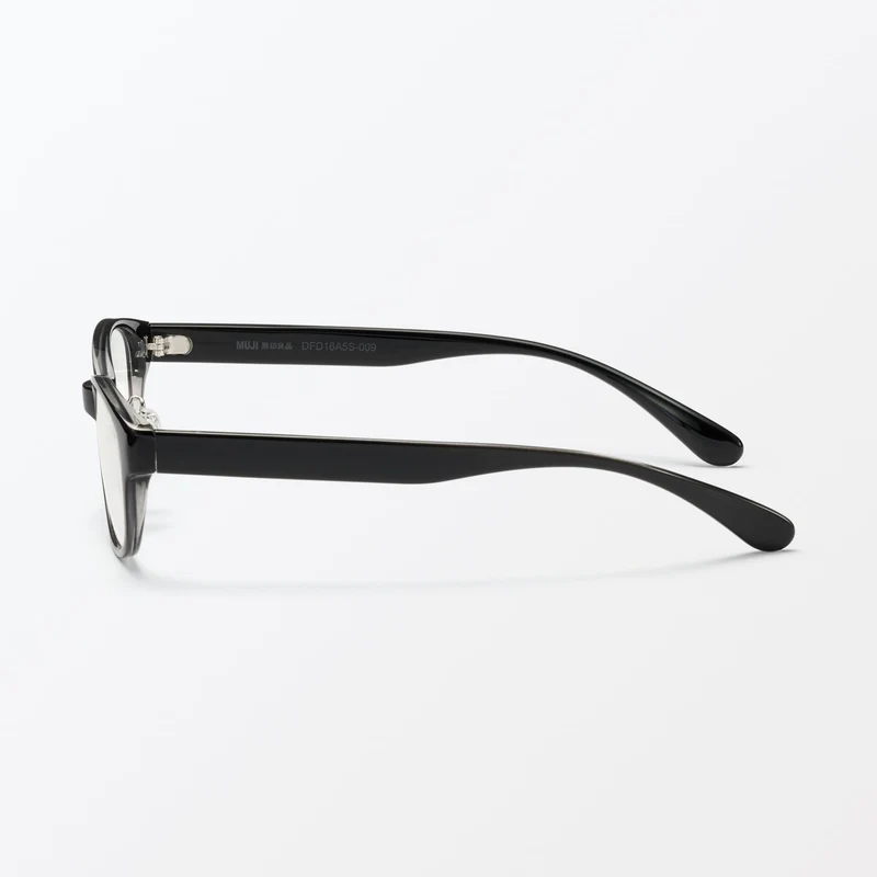 MUJI Blue Light Blocking Oval Sunglasses Unisex Adult DFD16A5S Black