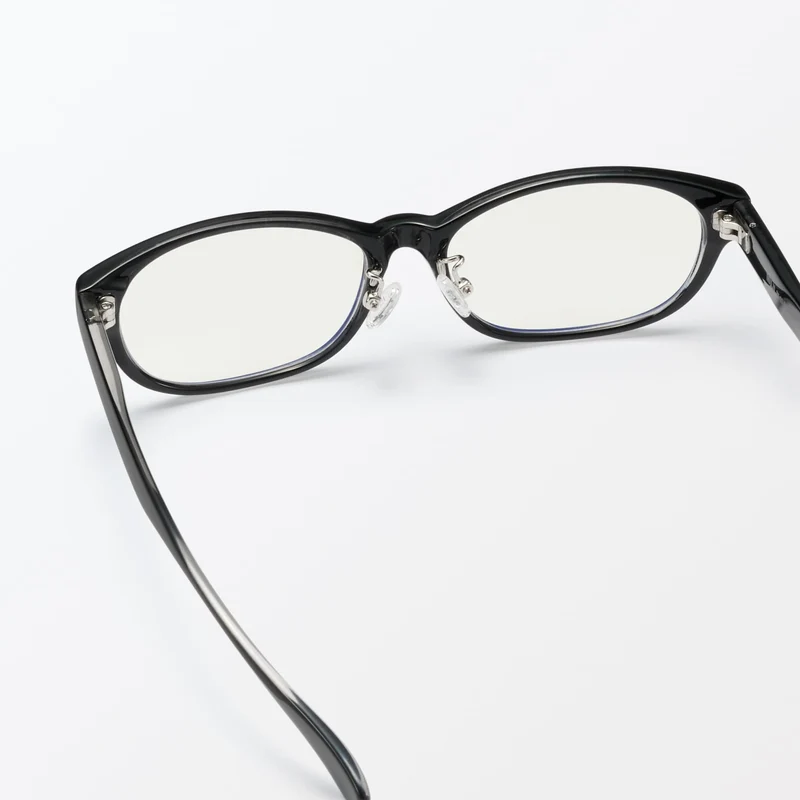MUJI Blue Light Blocking Oval Sunglasses Unisex Adult DFD16A5S Black