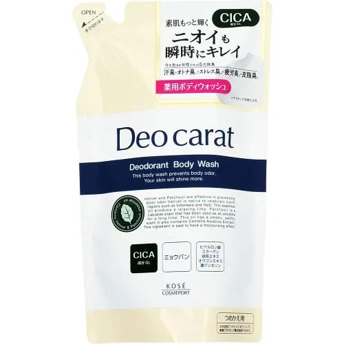 Kose Cosmeport Deocarat Medicated Body Wash Refill 320ml for Fresh Skin