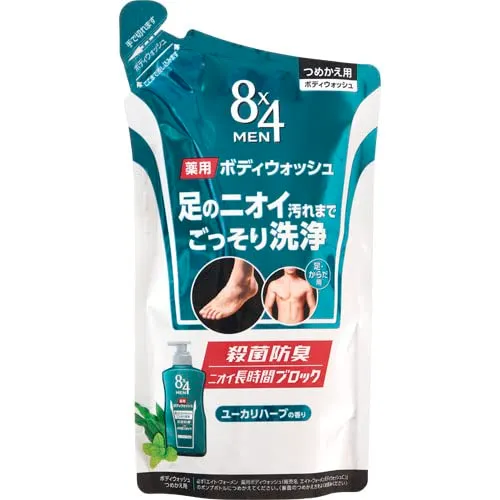 8X4 Men Medicated Body Wash Eucalyptus Refill 300Ml